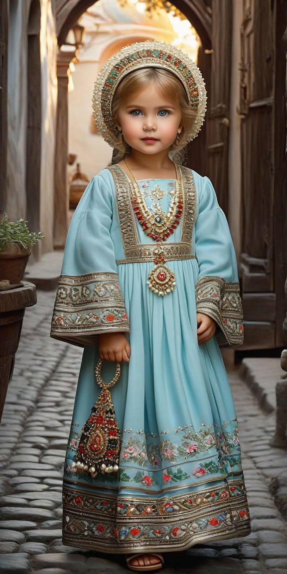 in authentic traditional Libyan dress\