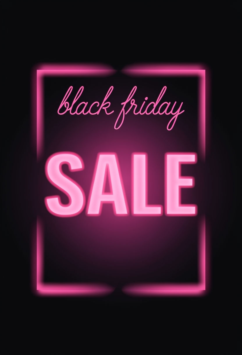 Vibrant Neon Black Friday Sale Promotion Graphic Social Media Post