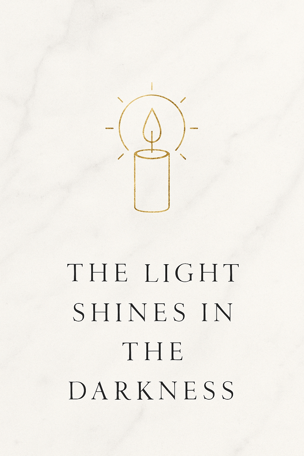 Elegant Gold Candle Illustration with Inspirational Quote Card