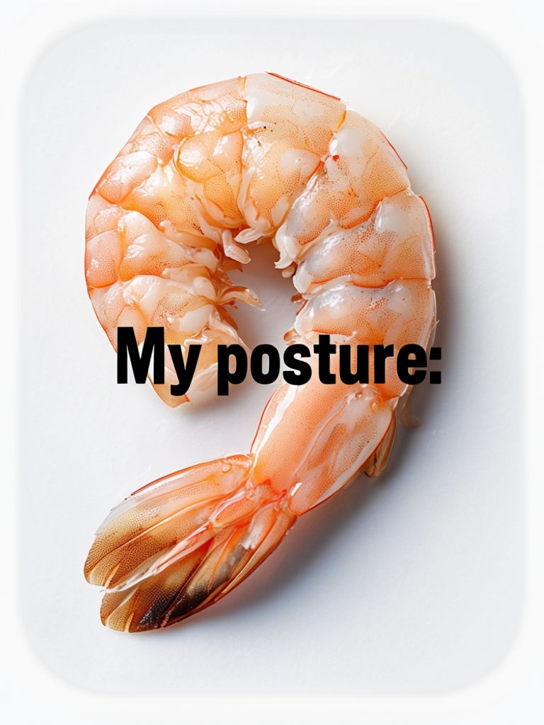 My Posture Close-Up of a Glossy Cooked Shrimp Meme