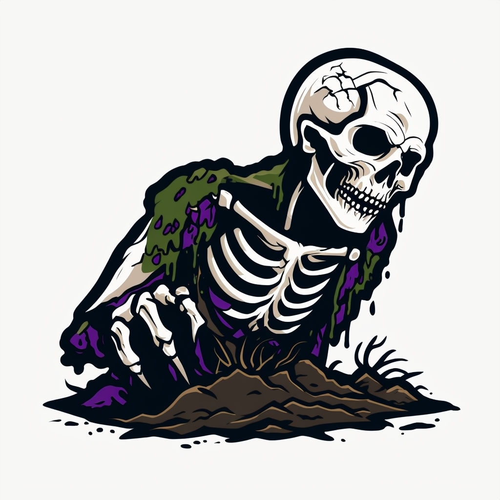 Ghoulish Creature Emerging from Earth Illustration Mug