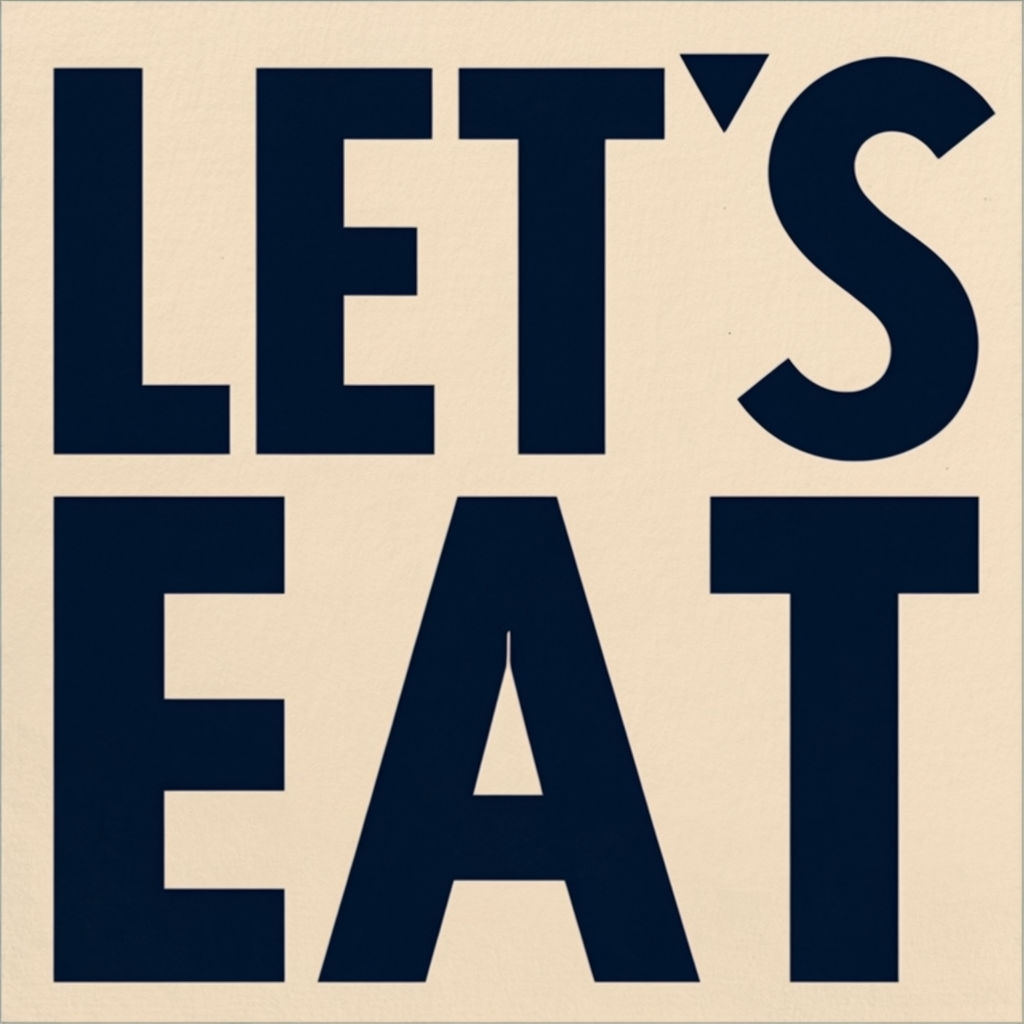 Minimalist LET'S EAT Typography Artwork in Navy Blue Poster