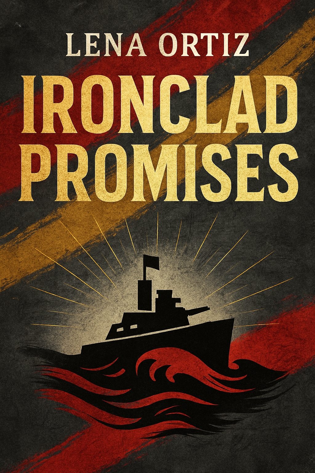 Ironclad Promises Book Cover Design with Battleship Theme EBook Cover
