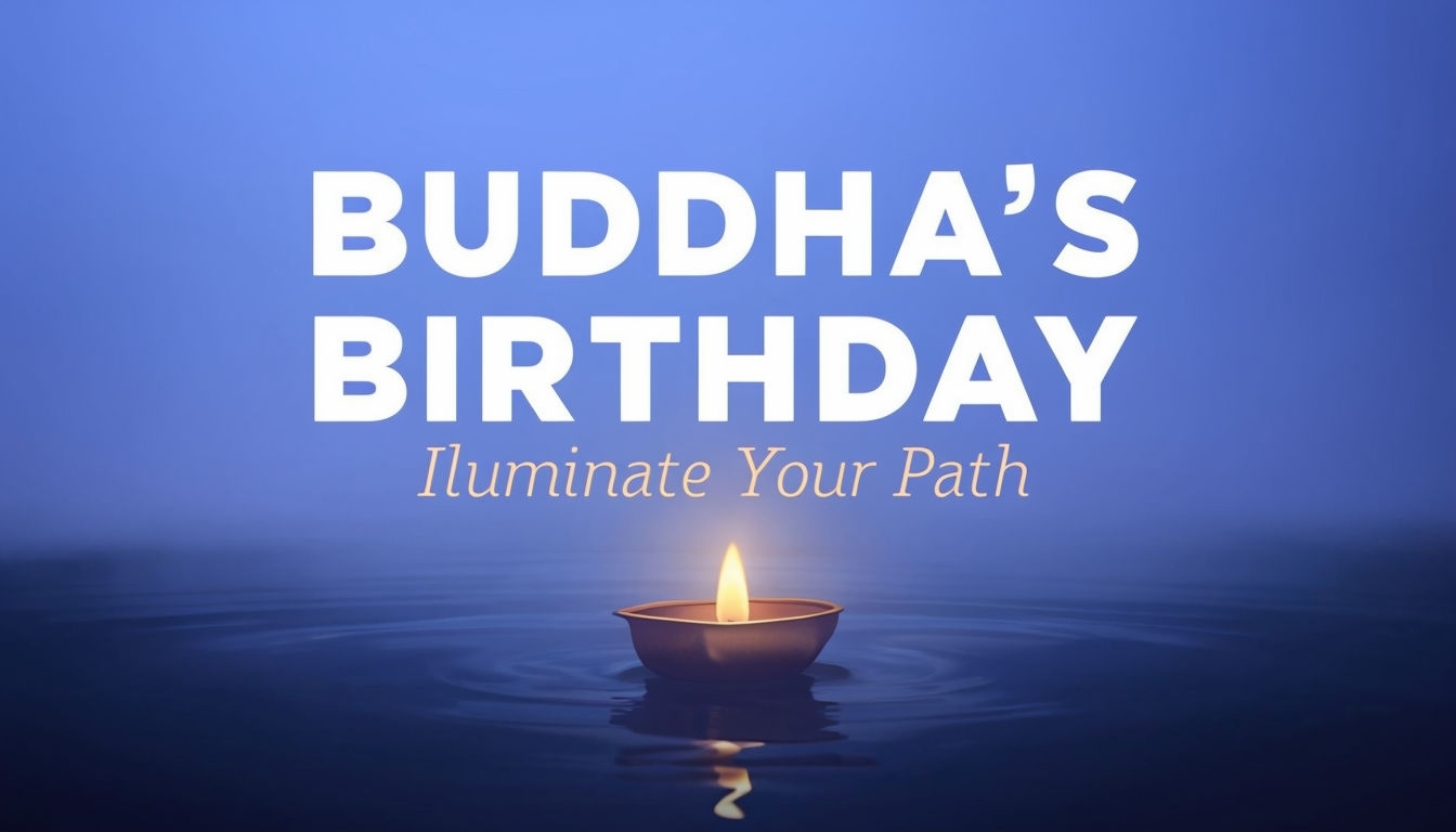 Tranquil Buddha's Birthday Lantern Reflection Art Poster