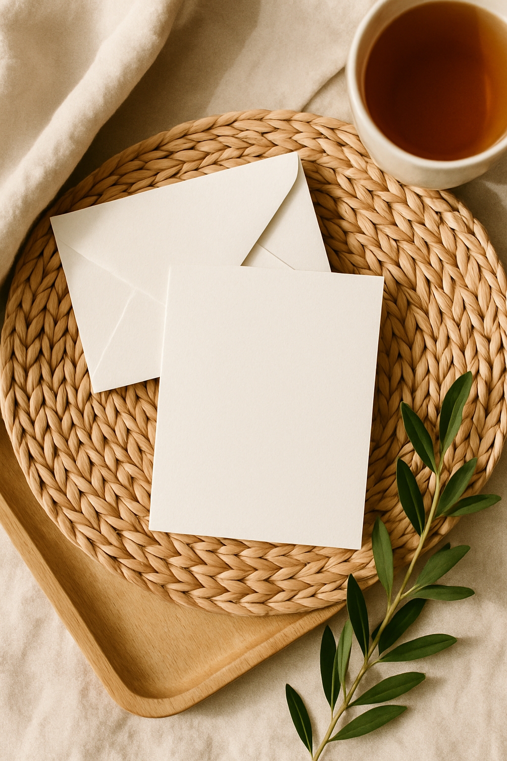 Serene Minimalist Still Life Photography with Natural Elements Mockup