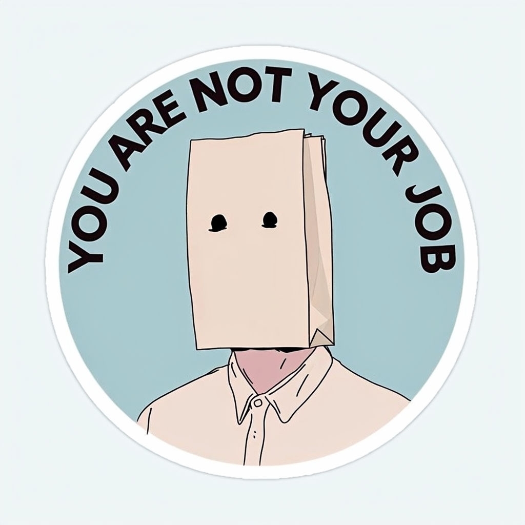 Humorous Anonymity Sticker with Paper Bag Head Illustration