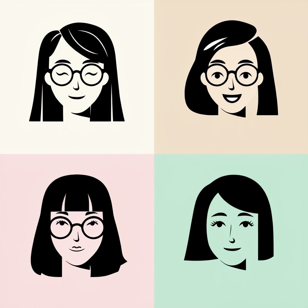 Minimalist Black Female Faces on Pastel Backgrounds Seamless Pattern