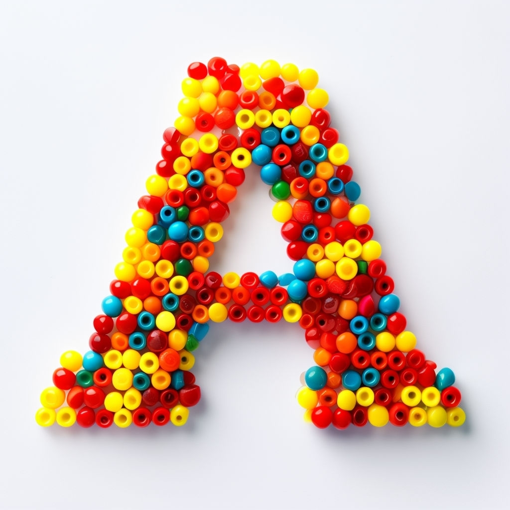 Colorful Plastic Beads Uppercase A Monogram Photography Monogram
