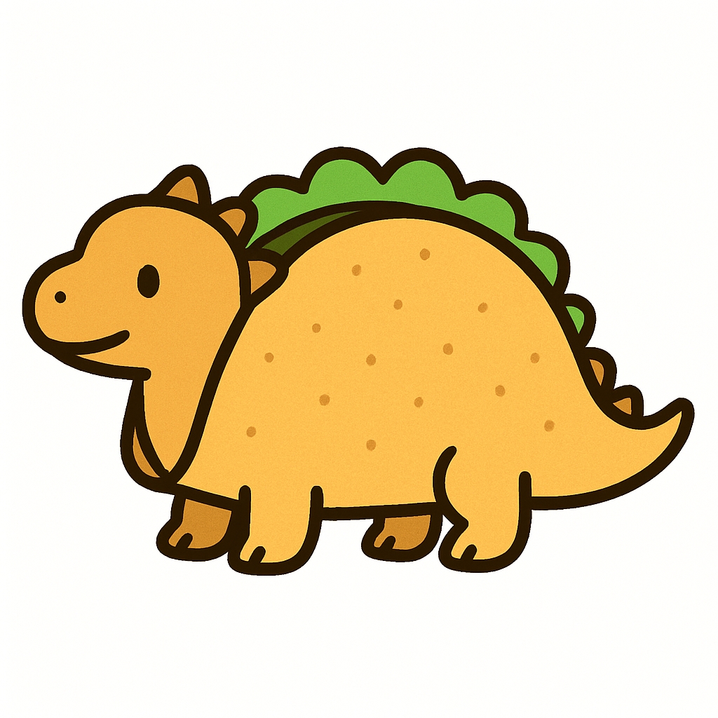 Cute Cartoon Dinosaur Character Illustration Sticker
