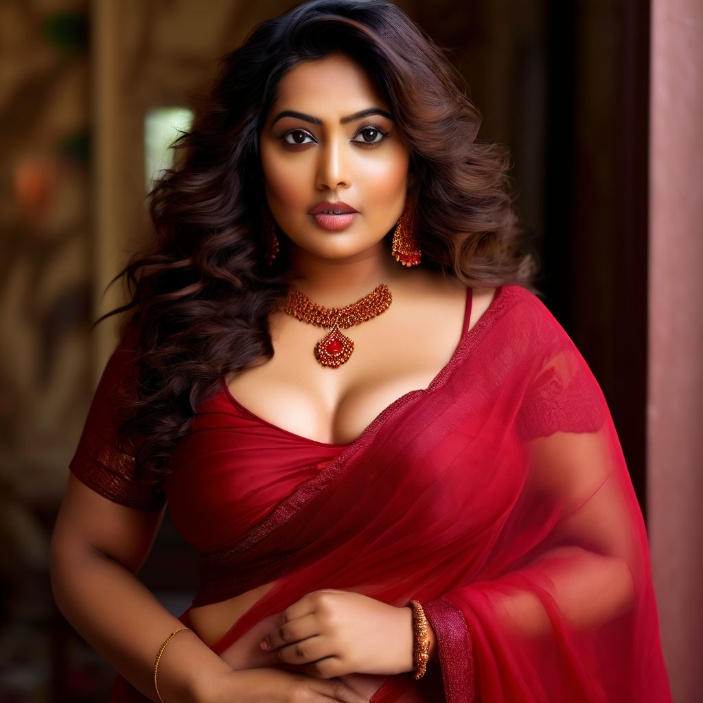 Wide angled full body portrait of a beautiful busty Savitha Bhabhi in the  style of Leonardo Da Vinci