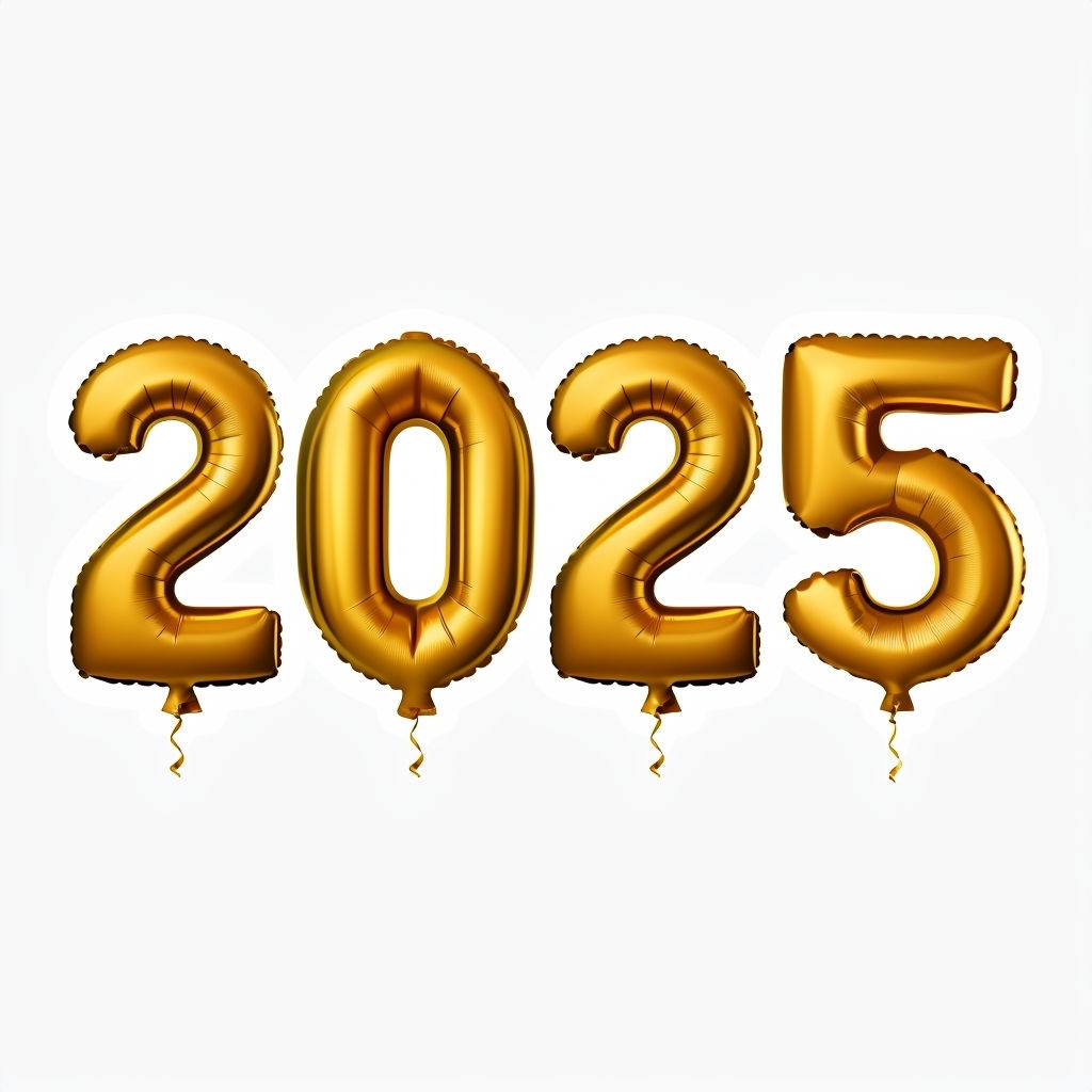 Shiny Gold 2025 Balloon Design for Celebratory Events Mug