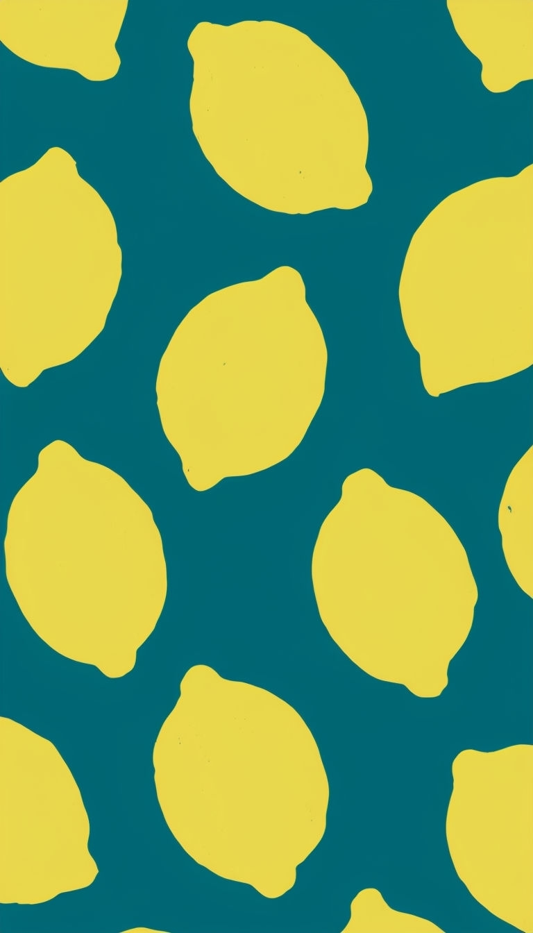 Vibrant Lemon Silhouettes on Teal Minimalist Phone Case Cover