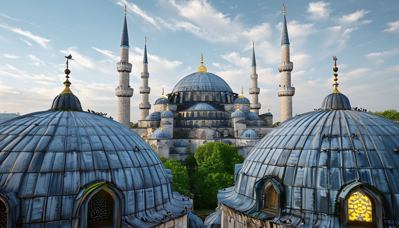 Majestic Blue Mosque Istanbul Architecture Photography Background