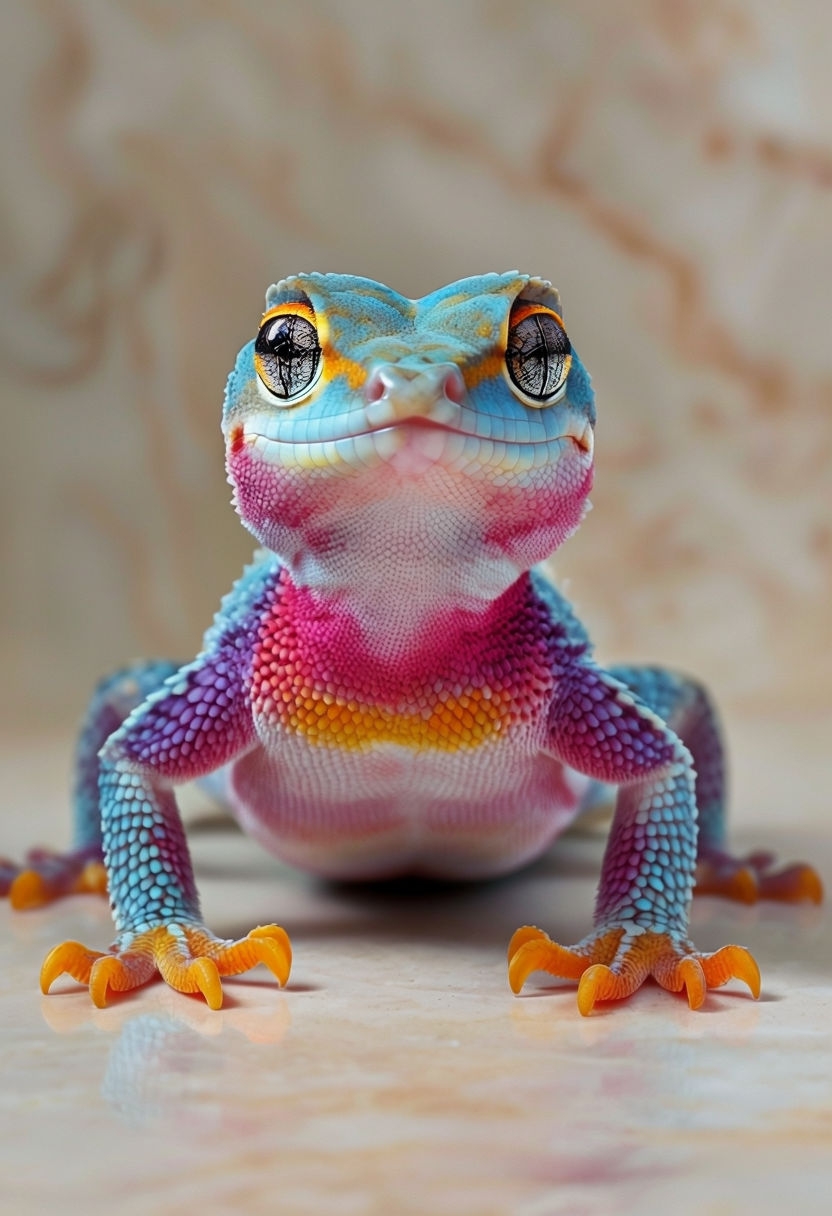 Vibrant Macro Gecko Photography Showcasing Stunning Colors Poster