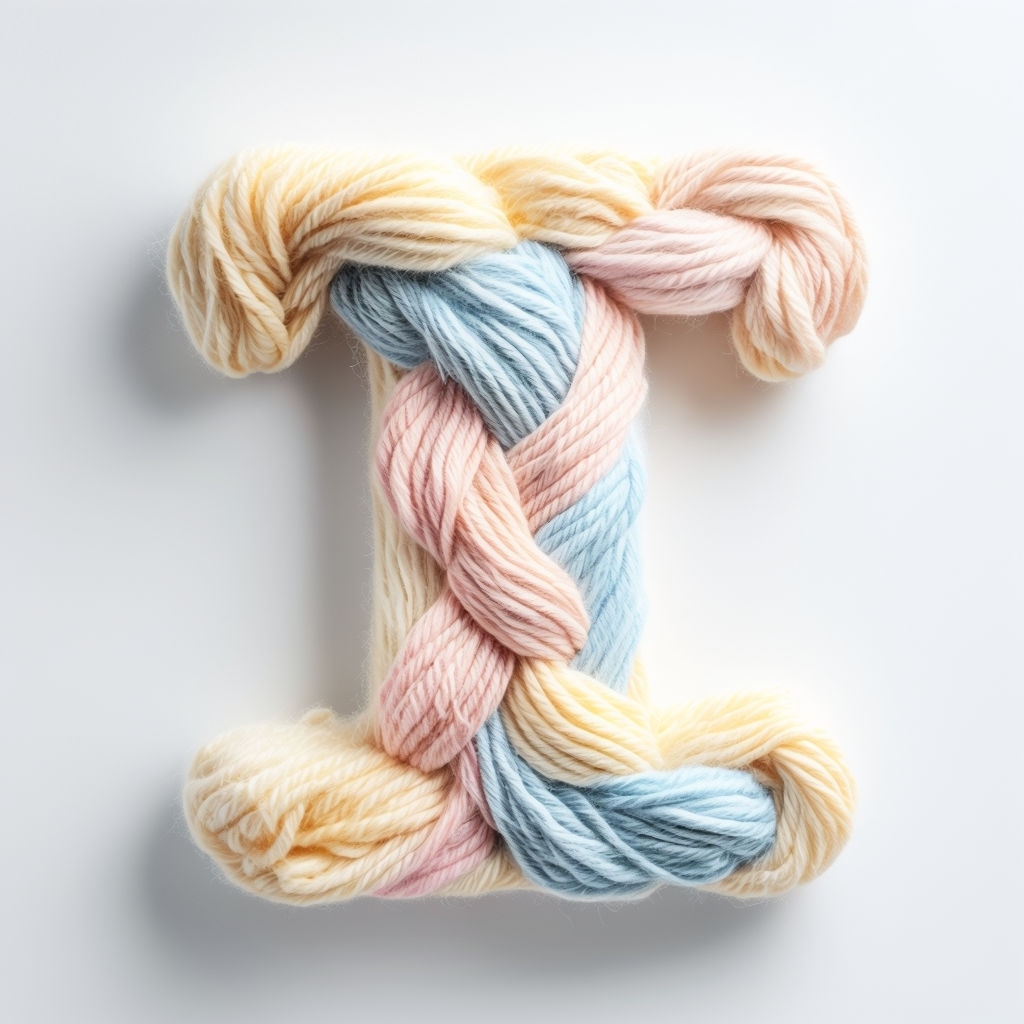 Cozy Yarn Monogram Letter T in Soft Pastel Colors Photography Monogram