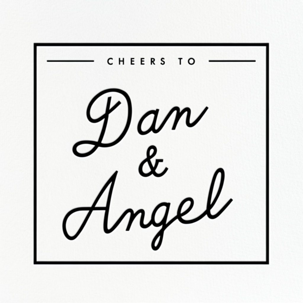 Elegant Minimalist Cheers To Dan & Angel Logo Design Monogram