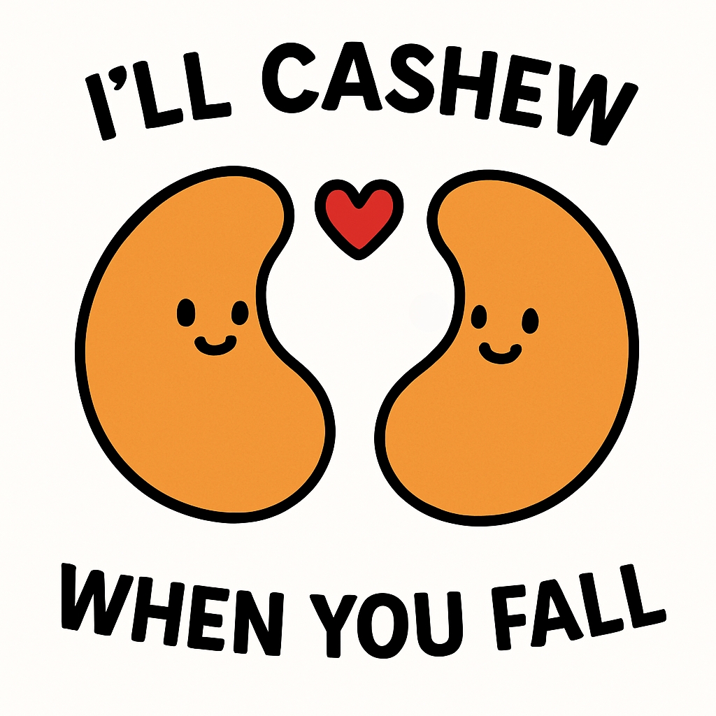 Adorable Cartoon Cashew Nuts with Text and Heart Sticker