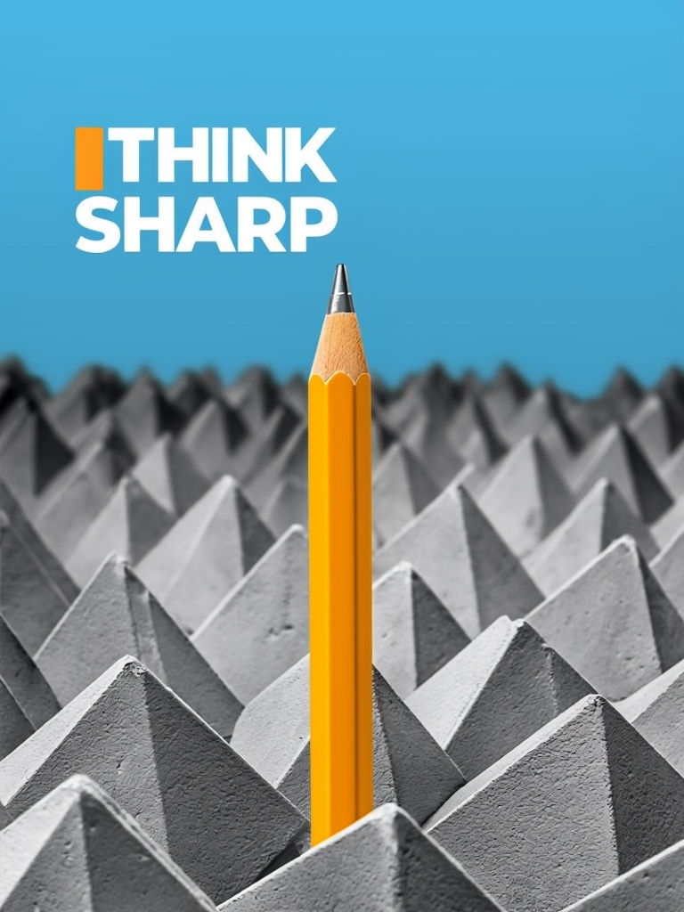 Minimalist Think Sharp Pencil Advertisement Poster