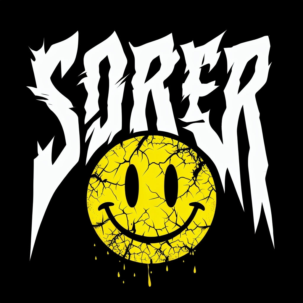Bold Grunge Inspired SORER Graphic Design T-Shirt