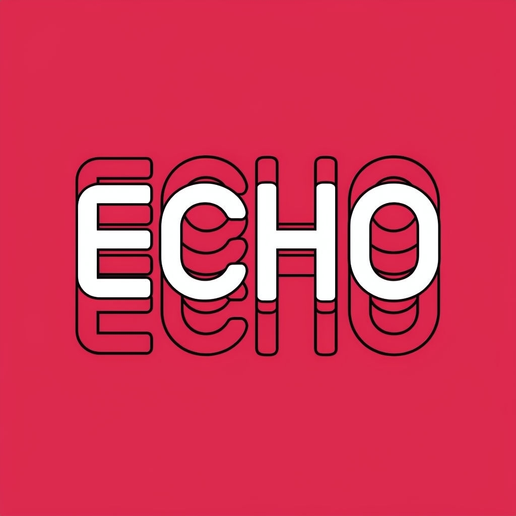 Dynamic Minimalist ECHO Logo with Abstract Font Design