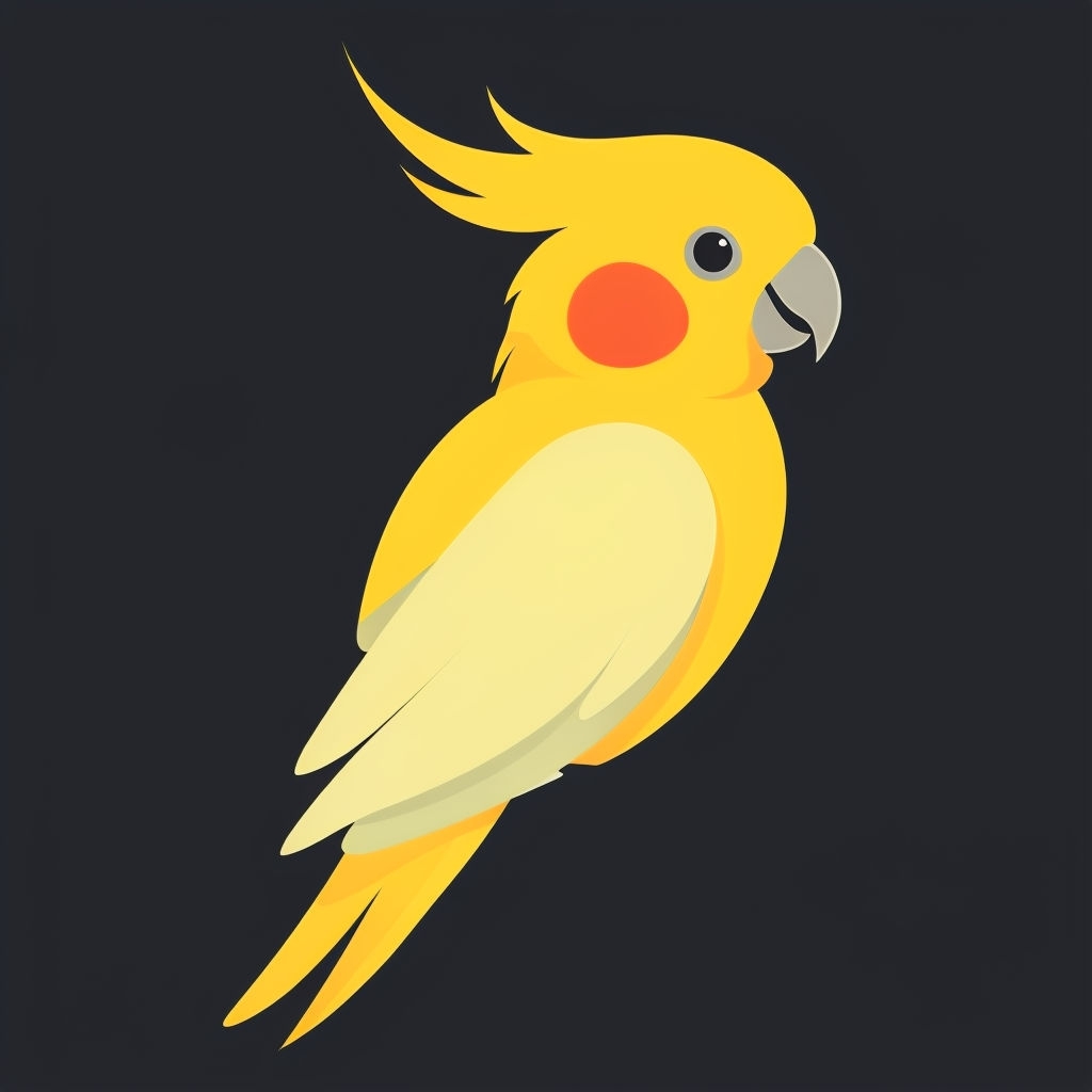 Vibrant Cartoon Parrot Illustration on Dark Background Sticker