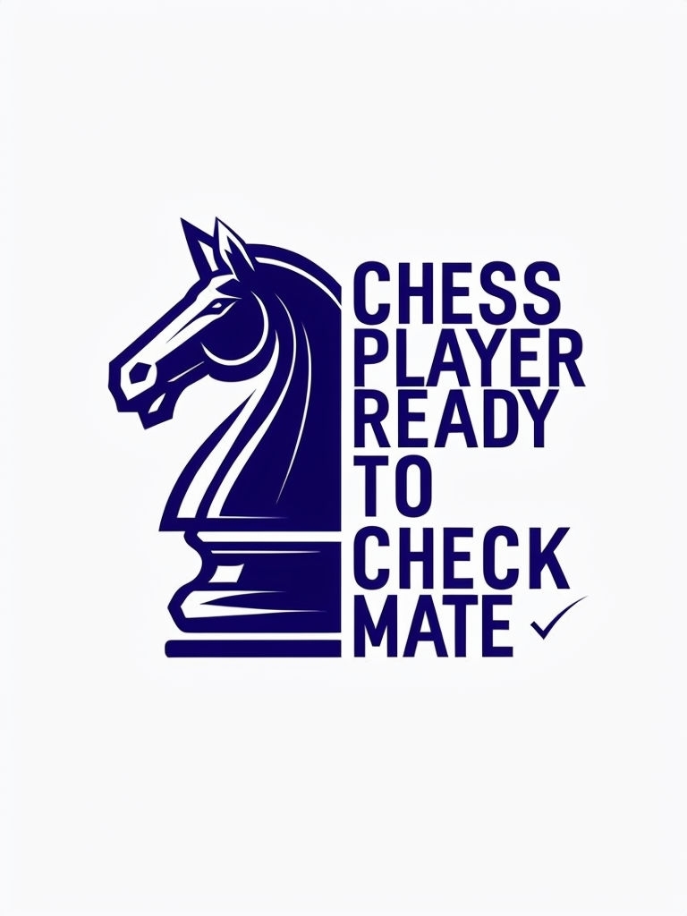 Minimalist Navy Chess Knight Logo for Strategic Thinkers T-shirt