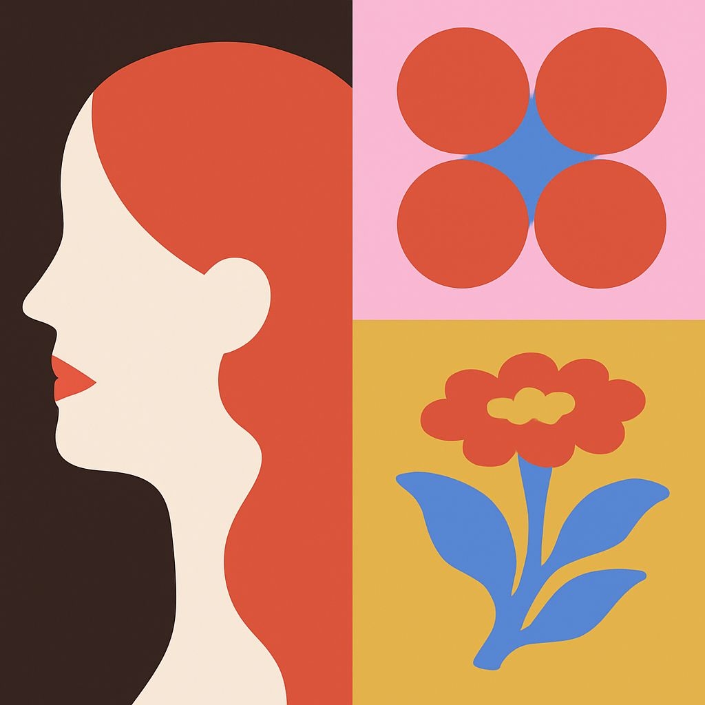 Modern Minimalist Abstract Woman's Profile Seamless Pattern