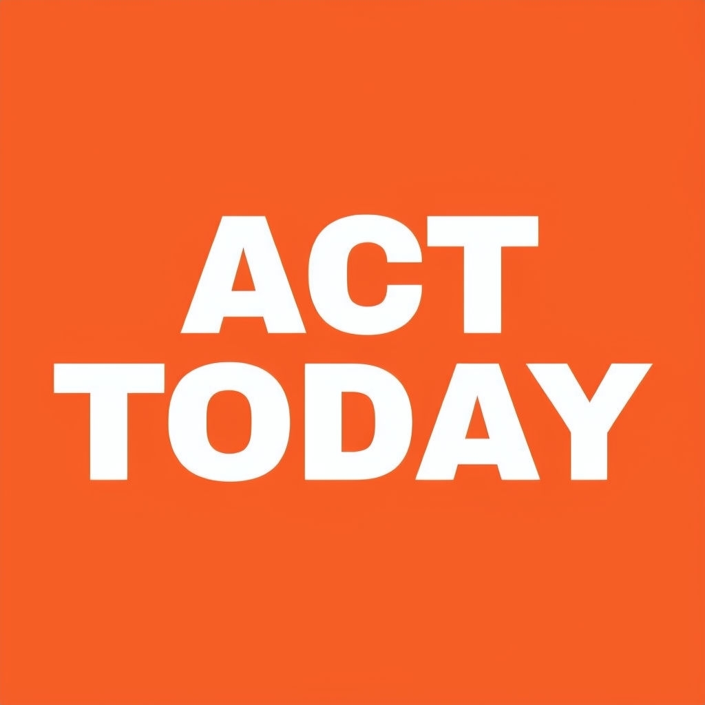 Act Today Bold Text on Vibrant Orange Background T-shirt