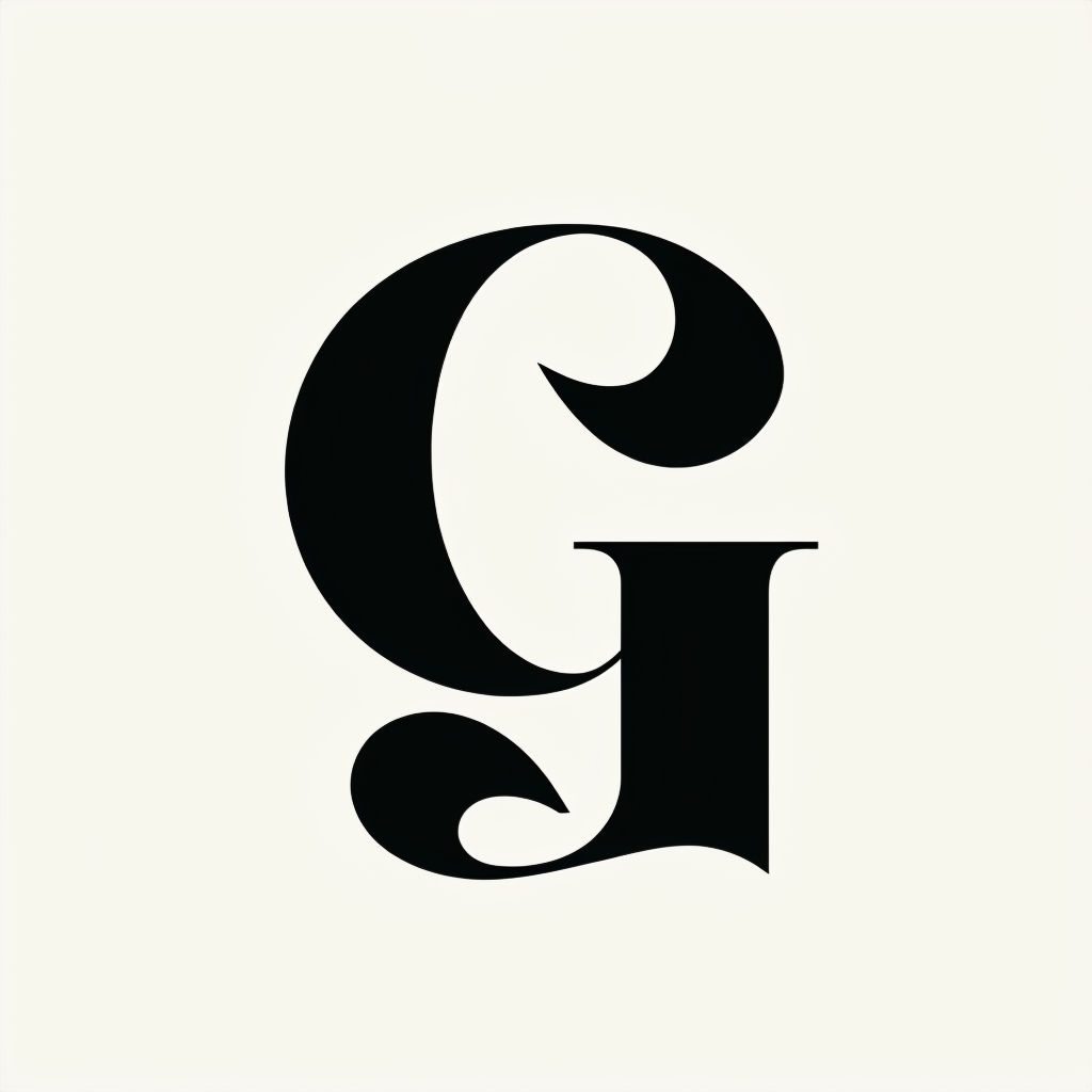 Elegant Minimalist Black Letter G Typography Logo
