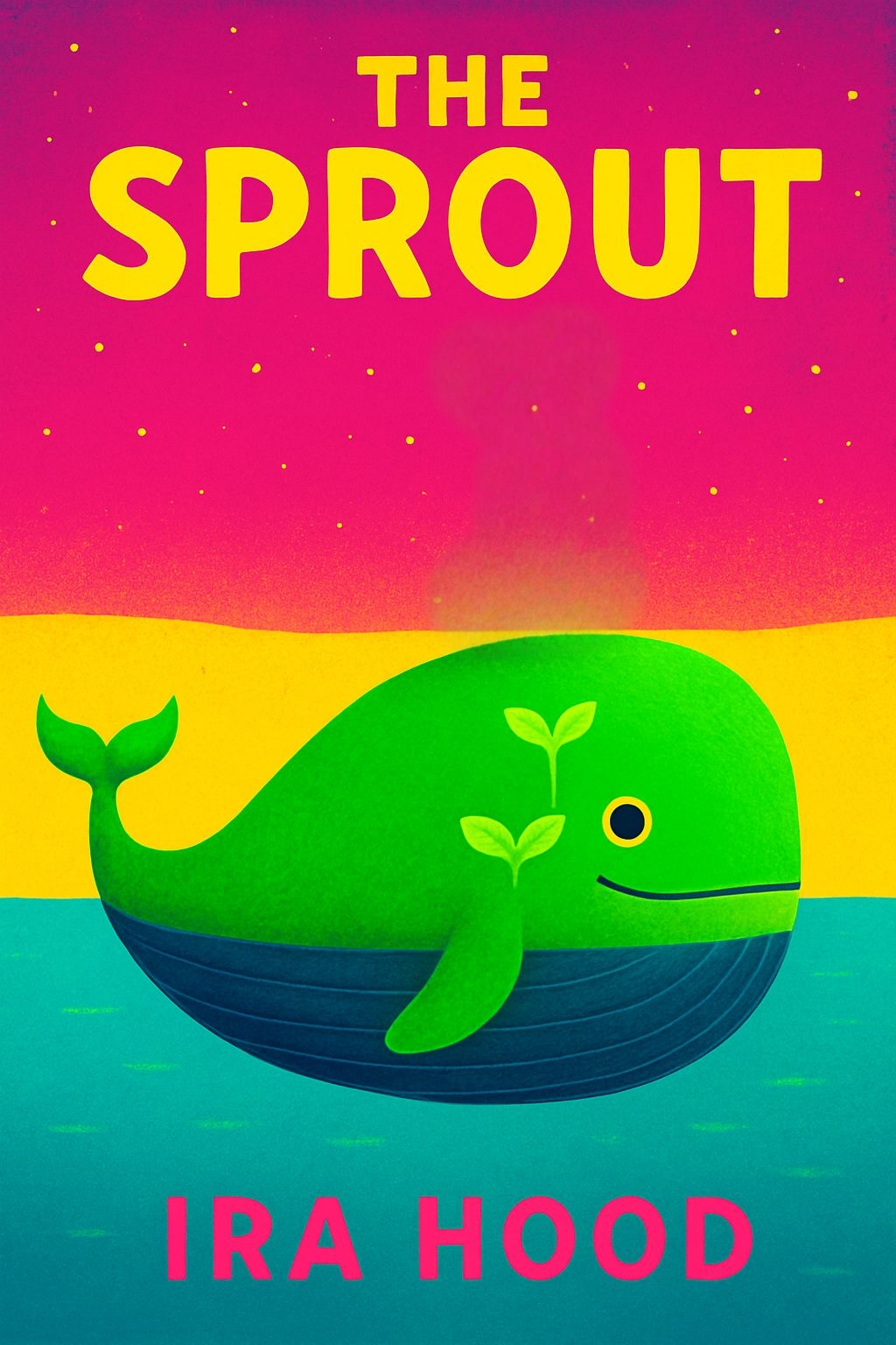 Vibrant Cartoon Whale Cover for The Sprout by Ira Hood EBook Cover
