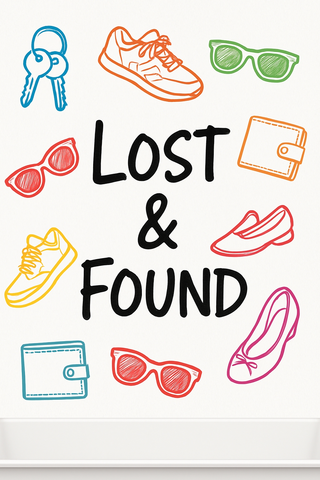 Colorful Playful Design for Lost & Found Event Sign