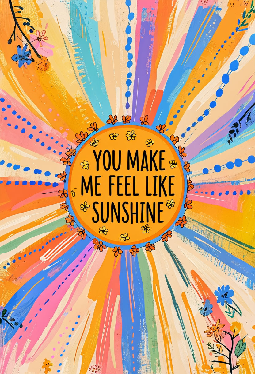 Cheerful You Make Me Feel Like Sunshine Motivational Poster