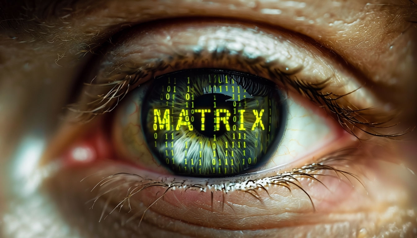 Cybernetic Eye with Binary Iris Design for Virtual Backgrounds