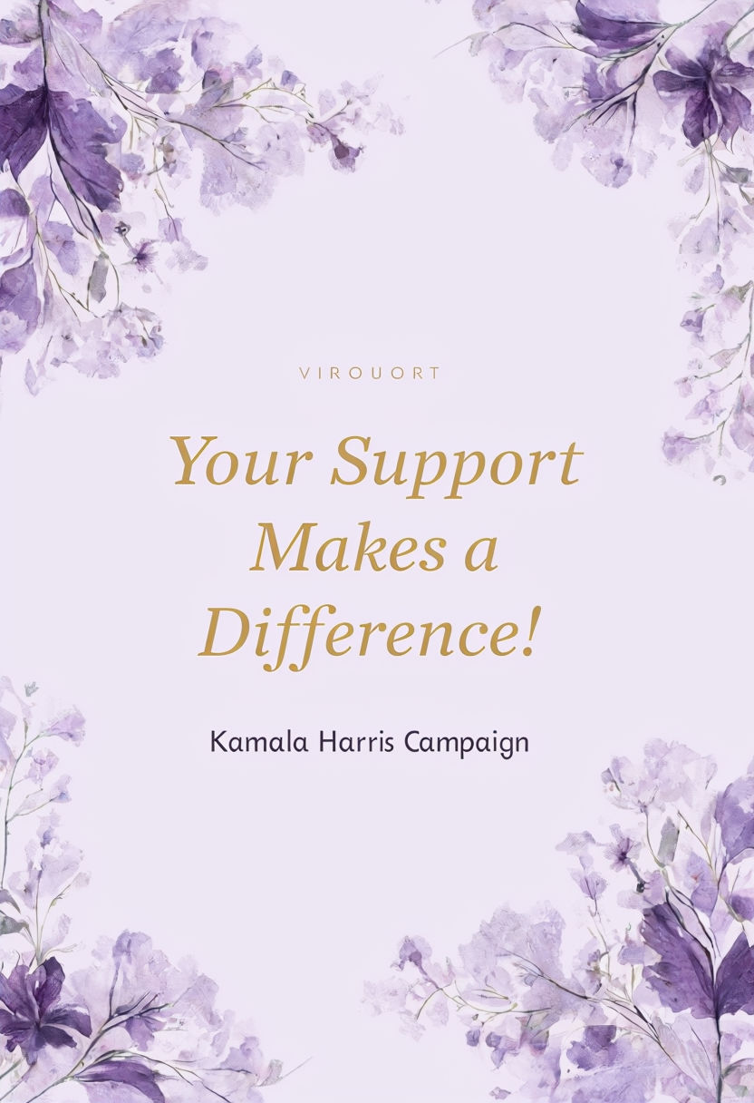 Elegant Thank You Card for Kamala Harris Campaign Volunteers