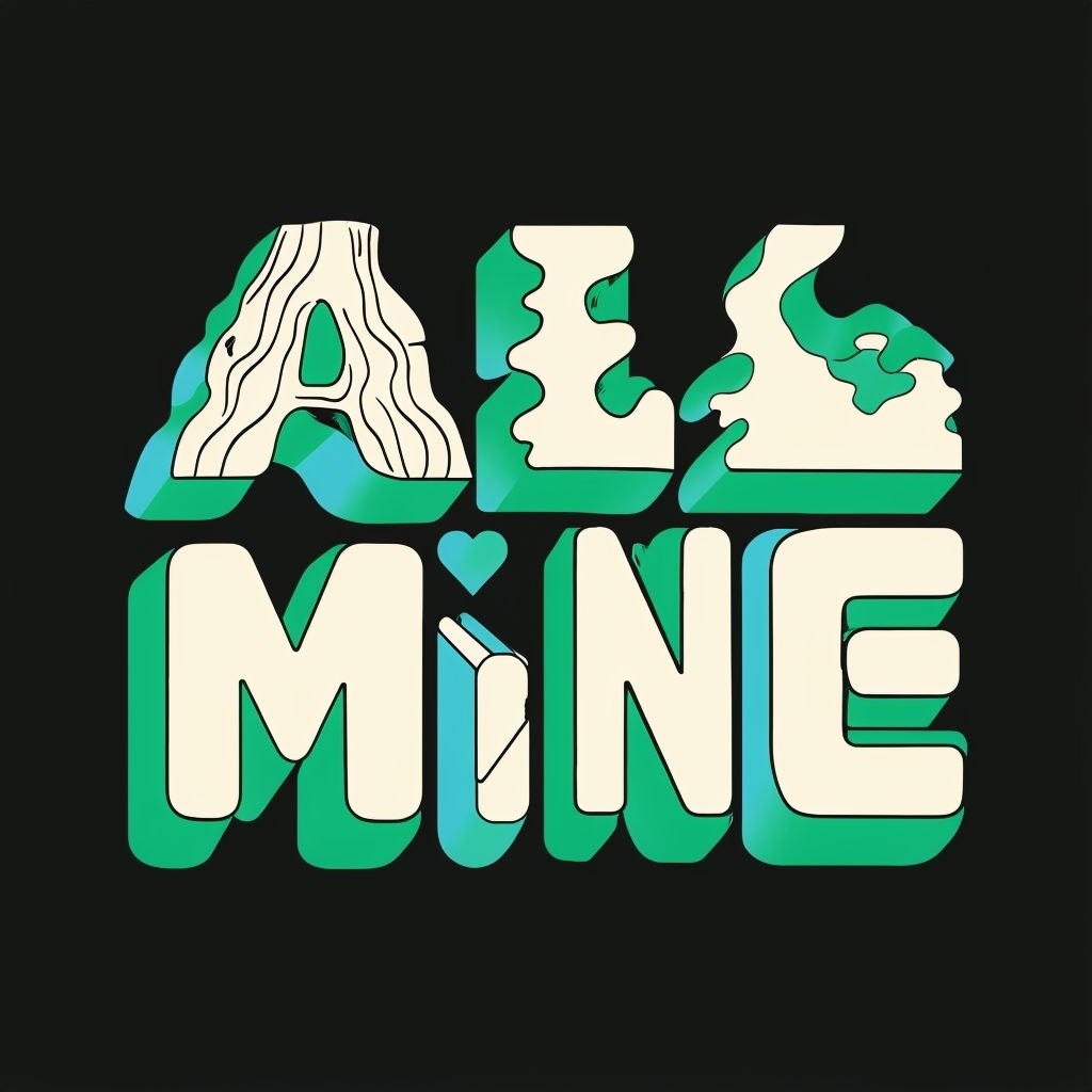 Bold Modern 'AL MINE' Typography Art Sticker
