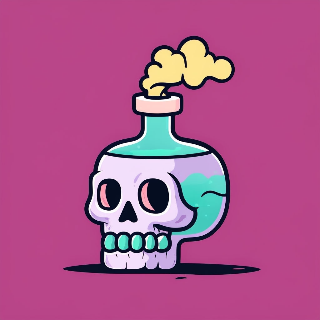Eerie Skull Bottle with Turquoise Liquid T-Shirt