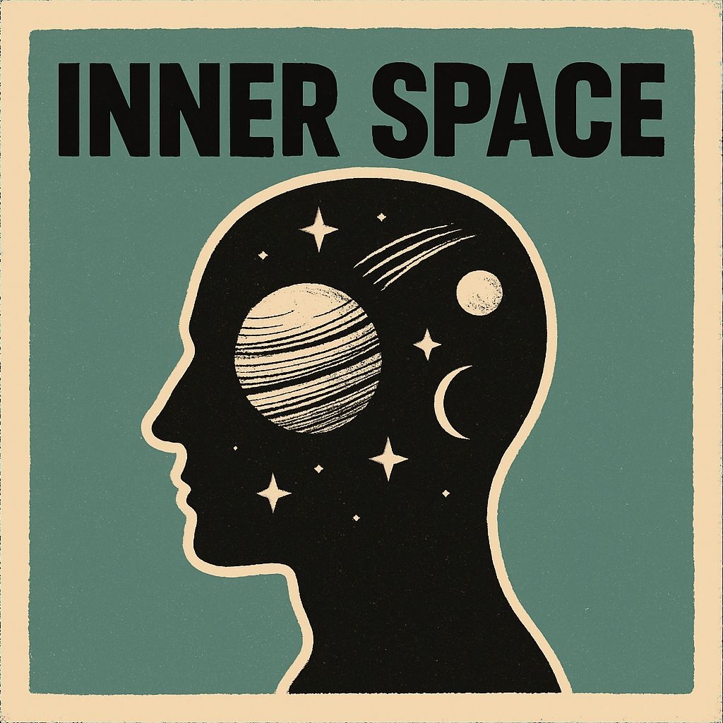 Inner Space Vintage Celestial Human Head Illustration Spotify Album Cover