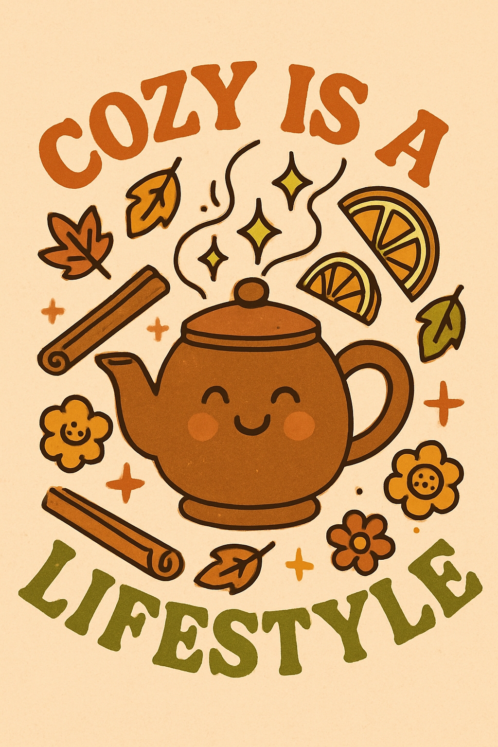 Cozy Teapot Retro T-Shirt