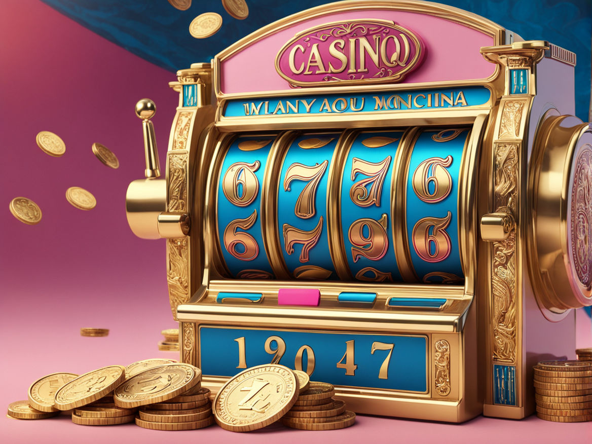 slot machine, casino elements, coins, casino chips,  luxury advertisement, blue pink and gold colors, colourful background, fancy mood, 3d render, high contrast, hyperrealistic, by Stanley Artgerm Lau and Alphonse Mucha, 8k, HD, trending on artstation