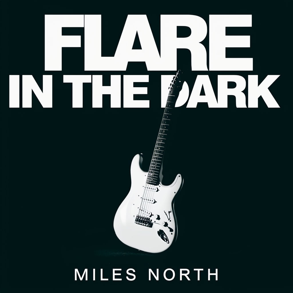 Flare in the Dark Bold Minimalist Guitar Album Cover Design Spotify Album Cover