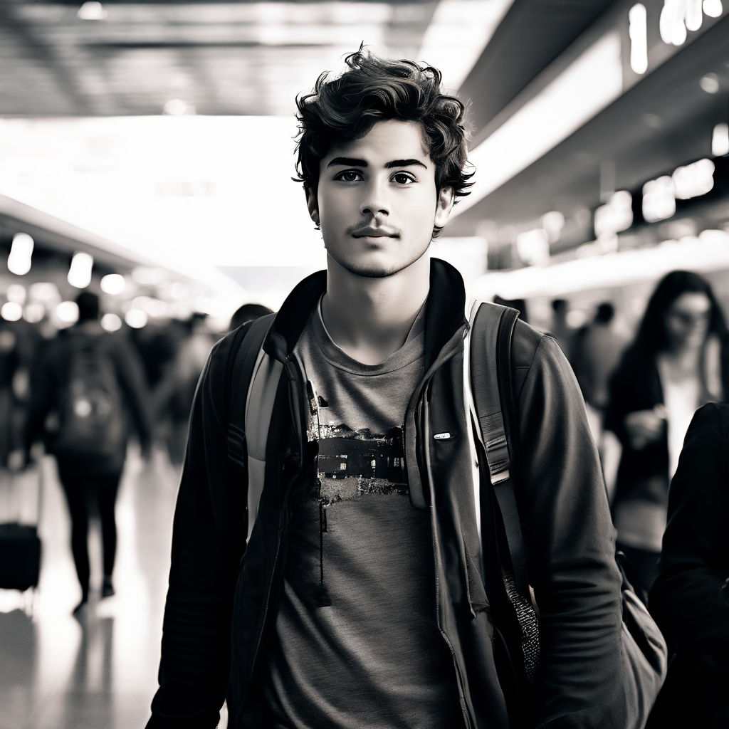 Create an image featuring a 23-year-old individual with a me… by