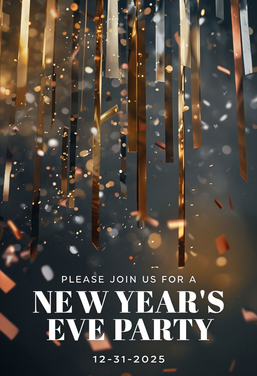 Elegant New Year's Eve Party Invitation Design Card