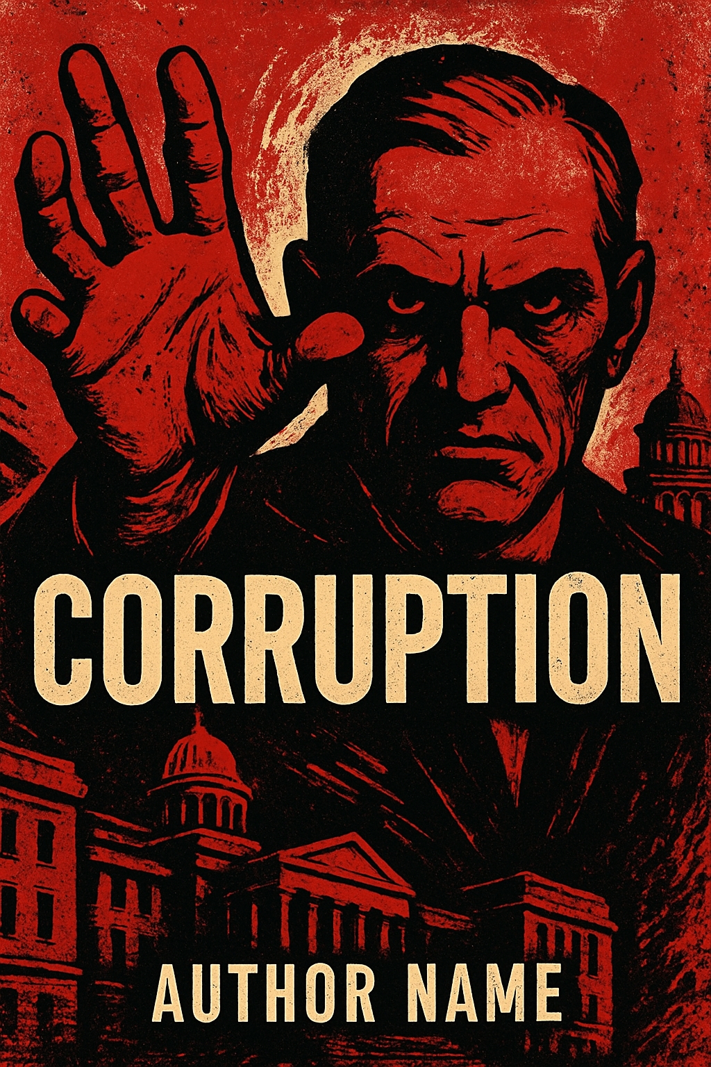Vintage Propaganda Style Corruption Themed EBook Cover