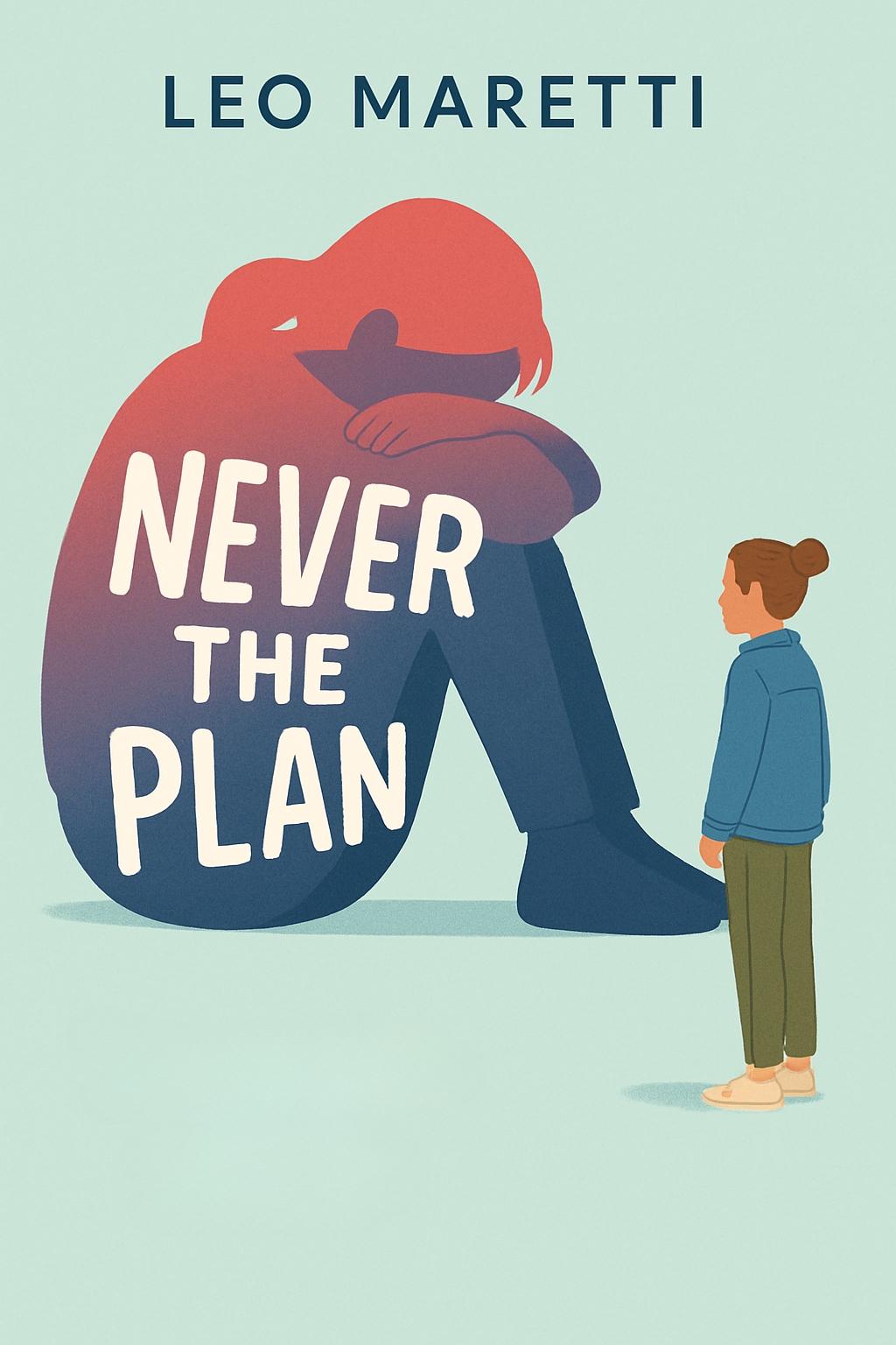 Emotional Minimalist EBook Cover with Silhouette and Child Illustration
