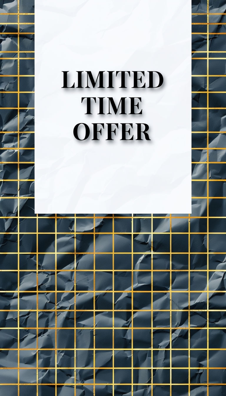 Limited Time Offer on Crumpled Paper Background Social Media Post