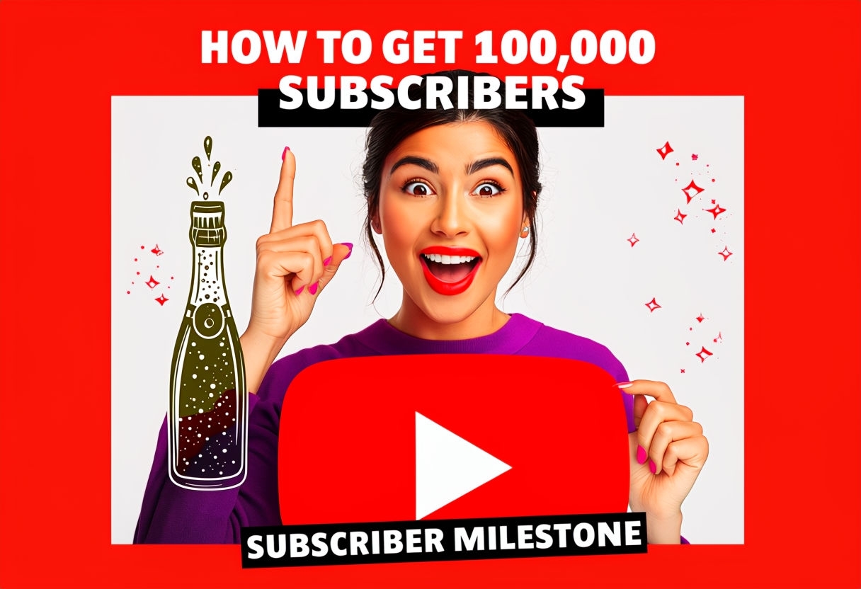 Celebratory How to Get 100,000 Subscribers YouTube Post