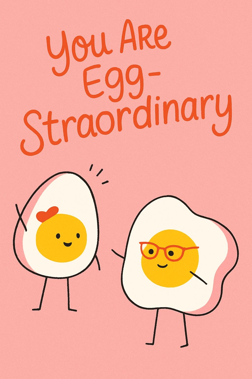 Cheerful Egg-Straordinary Cartoon Characters Greeting Card Design