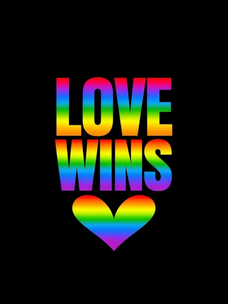 Vibrant Rainbow Love Wins Graphic T-Shirt Design
