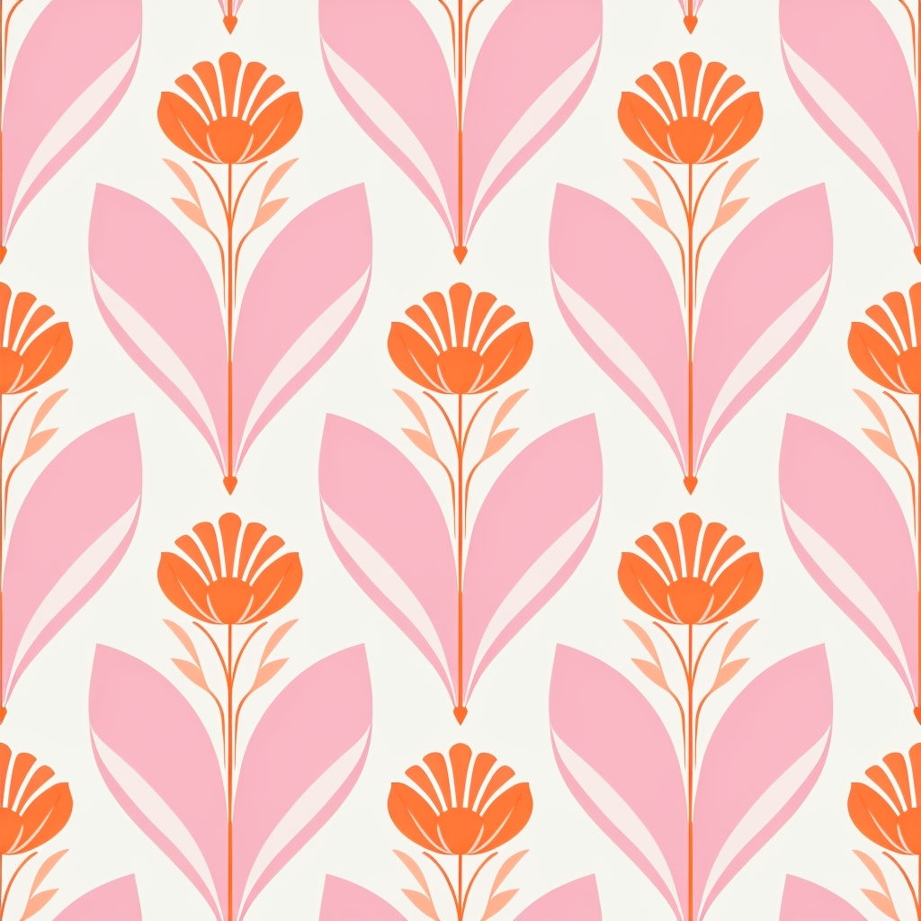 Stylish Floral Motifs Seamless Pattern on Off-White Background Seamless Pattern