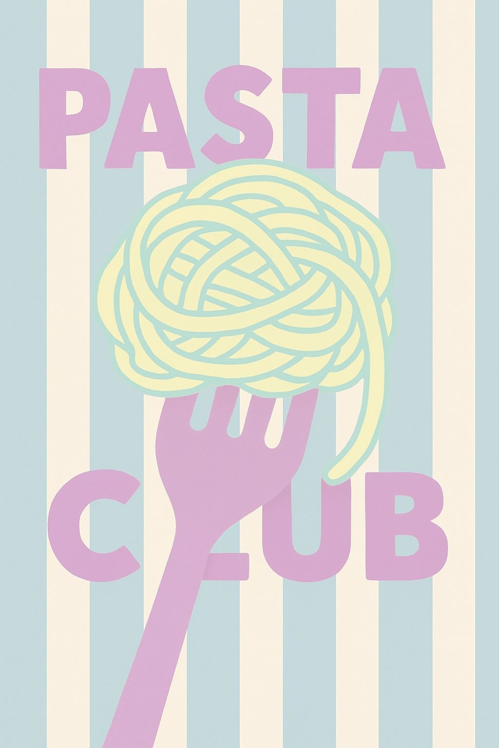 Playful Minimalist Pasta Club Graphic Design Poster